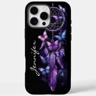 Purple Butterfly Feather Dreamcatcher iPhone 16 Pro Max Case
