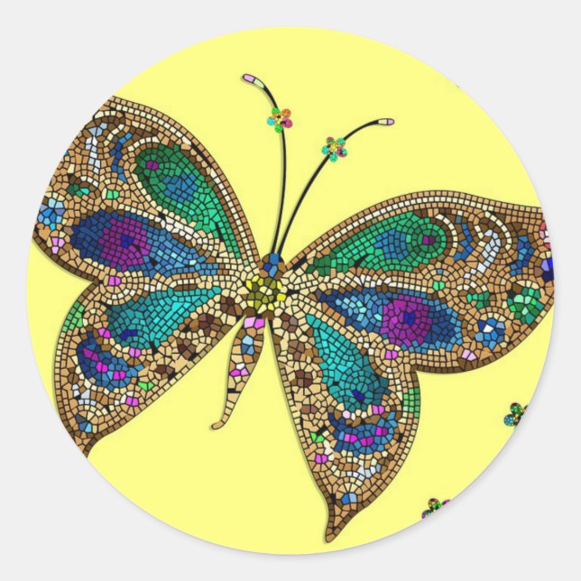 Purple Butterfly Fibromyalgia Awareness Stickers (Front)