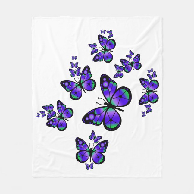 Purple Butterfly Fleece Blanket (Front)