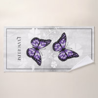 Butterfly Floral Bath Towel Set and Bath Set