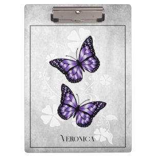 Purple Butterfly Floral Clipboard