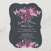 Purple Butterfly Floral Fall Bridal Shower Invitation (Front/Back)