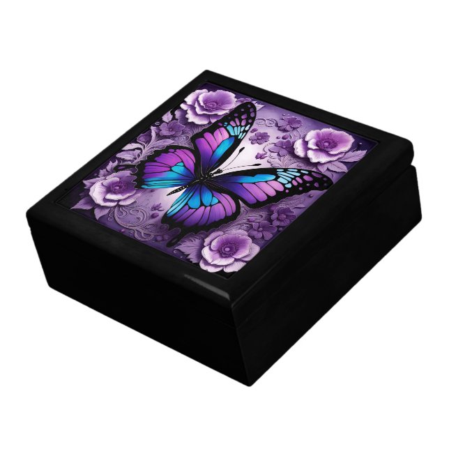 Purple Butterfly Floral  Gift Box (Side)