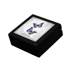 Purple Butterfly Floral Gift Box