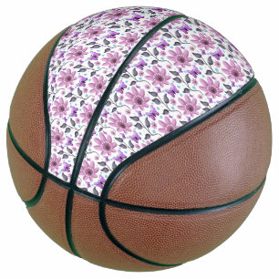 Purple Butterfly Floral Pattern Cute Cottagecore Basketball