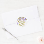 Purple Butterfly Floral Quinceanera Party Classic Round Sticker (Envelope)