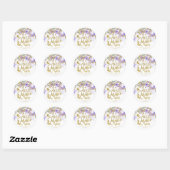 Purple Butterfly Floral Quinceanera Party Classic Round Sticker (Sheet)