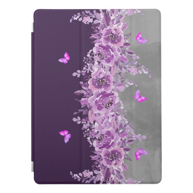 Purple Butterfly Garden iPad Pro Cover (Front)
