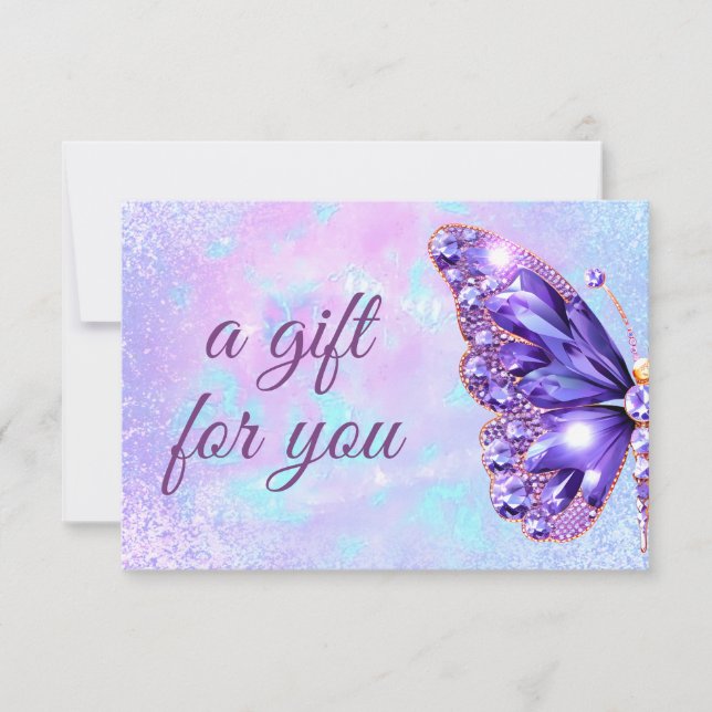 purple butterfly  gift certificate (Front)