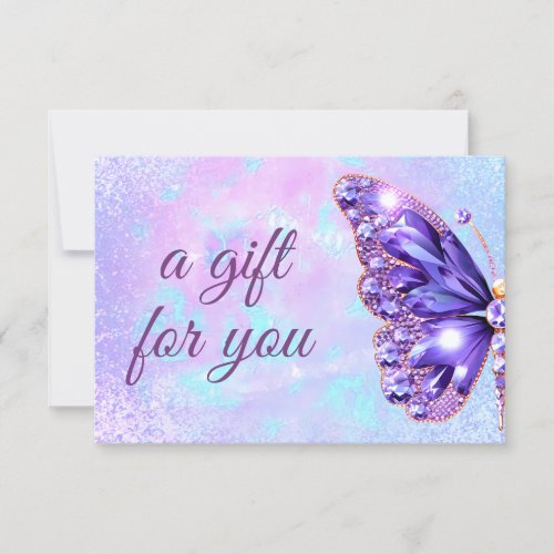 purple butterfly  gift certificate