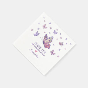 Purple Butterfly girl baby shower  Napkins