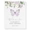 Purple Butterfly Girl Baby Shower Welcome Sign