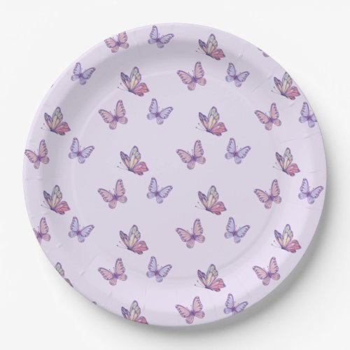 Purple Butterfly girl birthday  Paper Plates