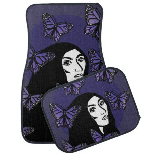 Purple Butterfly Goddess Car Floor Mat