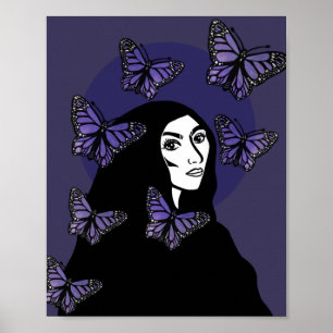 Purple Butterfly Goddess Poster