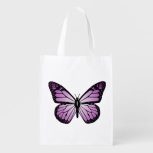 Purple Butterfly Grocery Bag