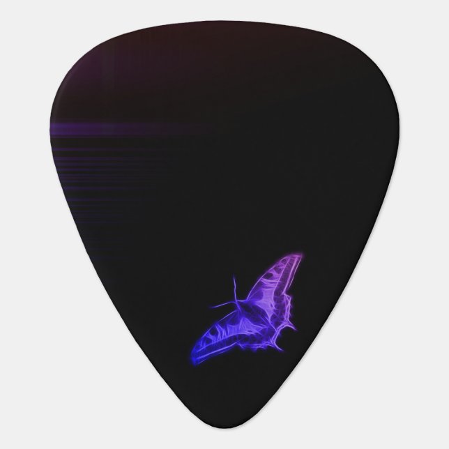 Purple Butterfly Guitar Pick (Front)