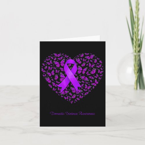 Purple Butterfly Heart Im A Survivor Domestic Vio Card