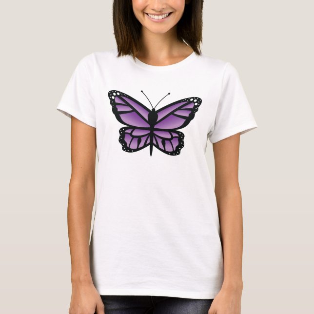 Purple Butterfly Illustration T-Shirt (Front)