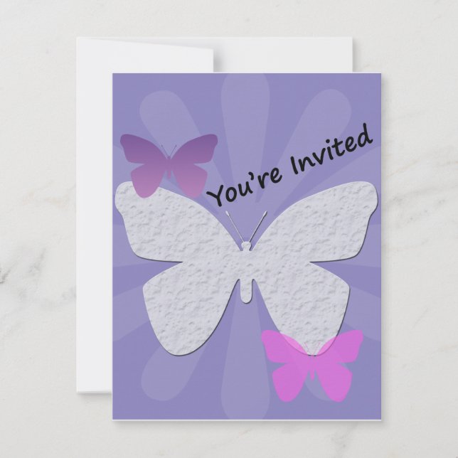 Purple Butterfly Invitation (Front)