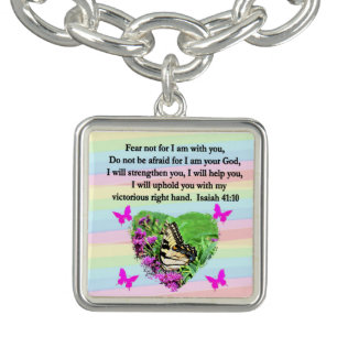 PURPLE BUTTERFLY ISAIAH 41:10 BIBLE VERSE BRACELET