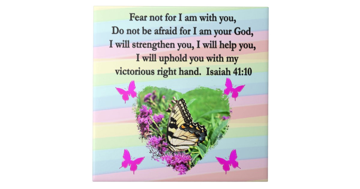 PURPLE BUTTERFLY ISAIAH 4110 BIBLE VERSE CERAMIC TILE Zazzle