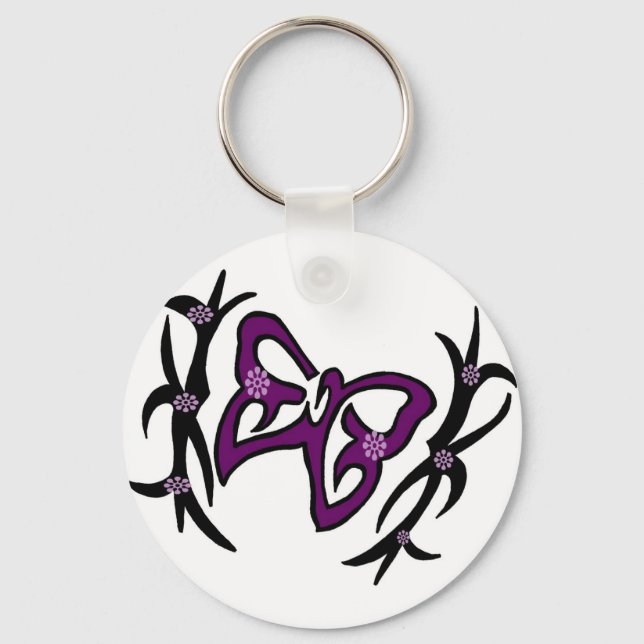 Purple butterfly keychain (Front)