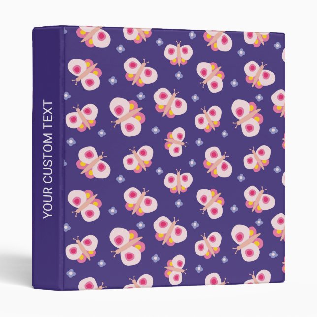 Purple Butterfly Kids 3 ring binder (Front/Spine)