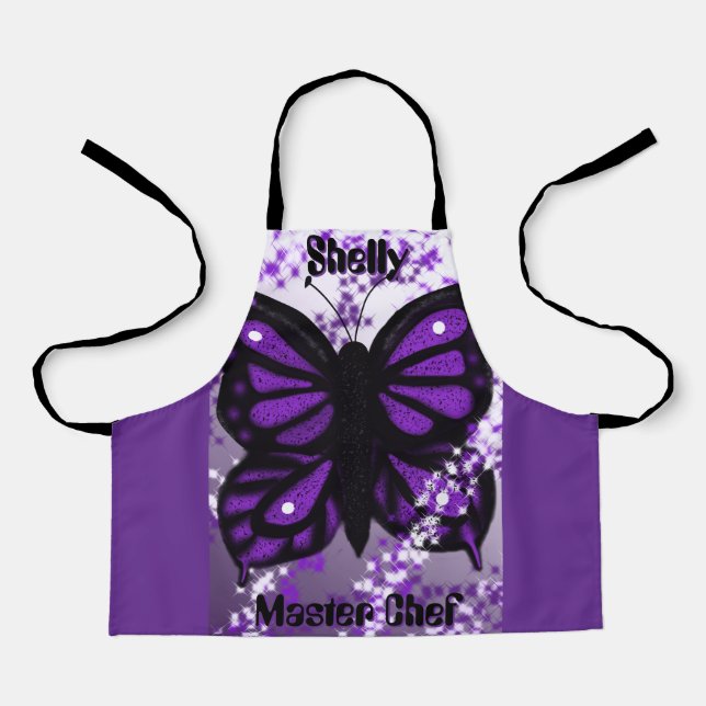 Purple Butterfly Kid's Apron (Front)