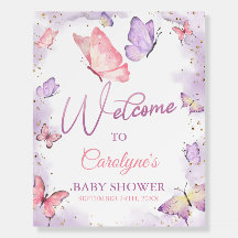 Purple Butterfly Kisses & Baby Wishes Baby Shower