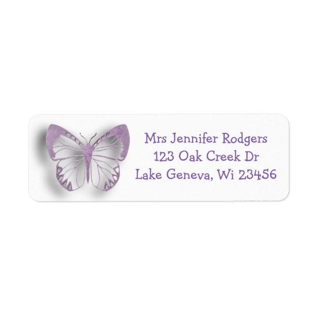 Purple Butterfly Label (Front)