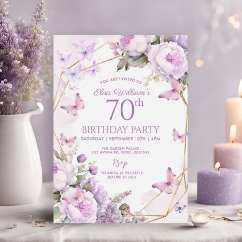 Purple Butterfly Lilac Garden Party 80th, Birthday
