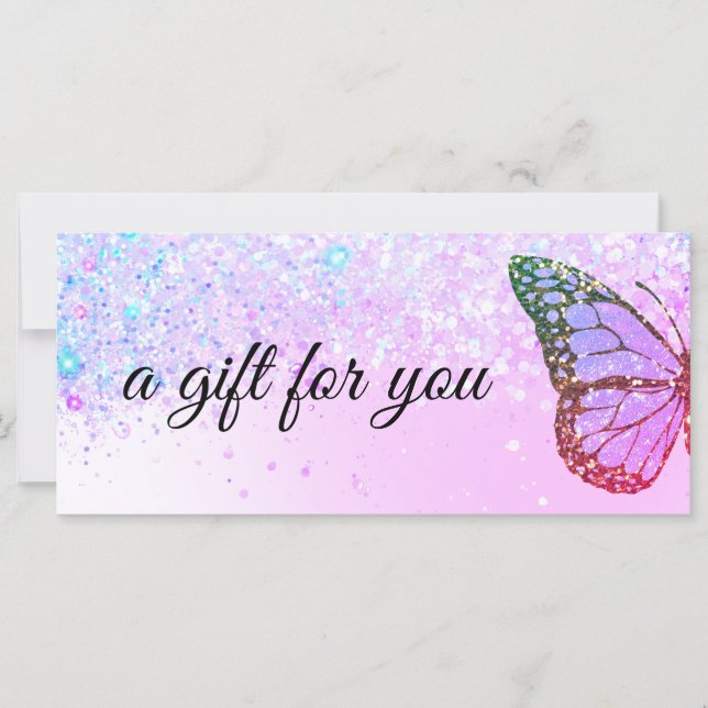purple butterfly logo gift certificate (Front)