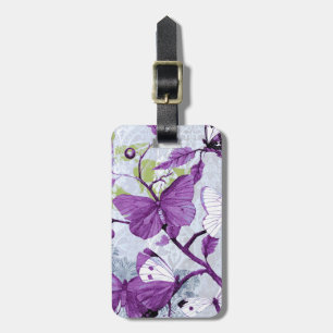 Purple Butterfly Luggage Tag