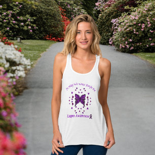 Purple Butterfly Lupus Awareness Purple Ribbon May Tank Top