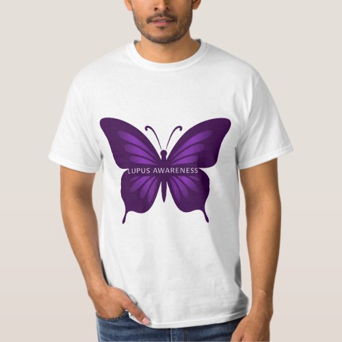 Purple Butterfly Lupus Awareness T_Shirt