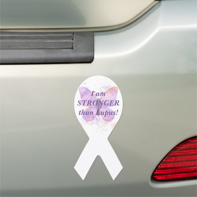 Purple Butterfly Lupus Warrior   Car Magnet (In Situ)