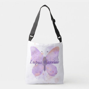 Purple Butterfly Lupus Warrior   Crossbody Bag