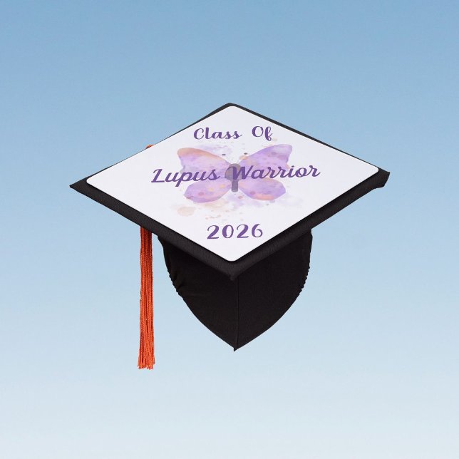Purple Butterfly Lupus Warrior   Graduation Cap Topper (Creator Uploaded)