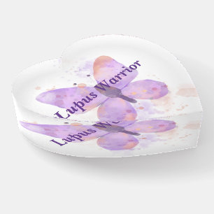 Purple Butterfly Lupus Warrior Paperweight