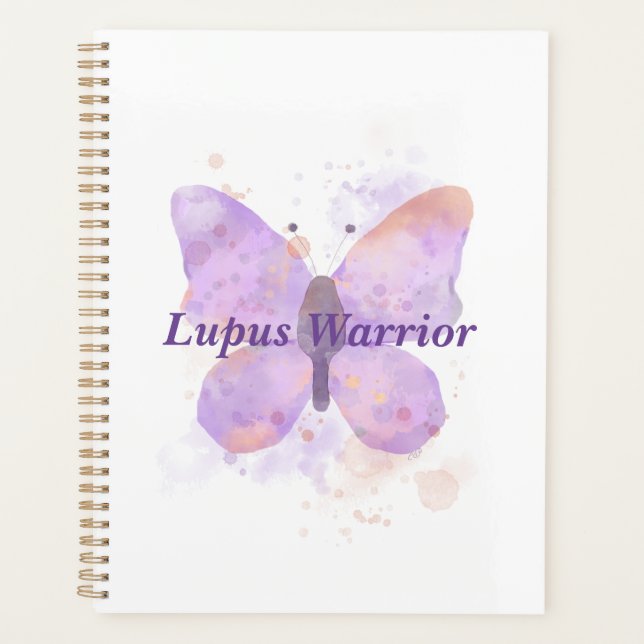 Purple Butterfly Lupus Warrior   Planner (Front)