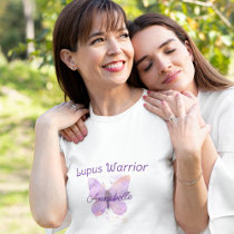 Purple Butterfly Lupus Warrior   T-Shirt