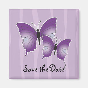 Purple Butterfly magnet Save the Date