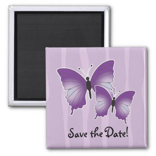 Purple Butterfly magnet Save the Date