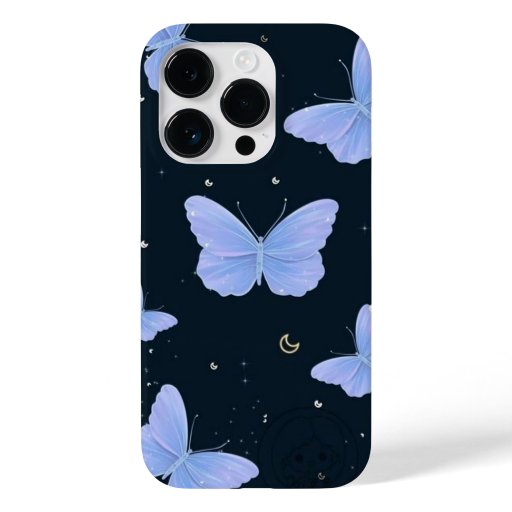 Purple butterfly moon and stars design  Case-Mate iPhone 14 pro case