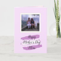 Purple Butterfly Mother Daughter Photo Mothers Day Card