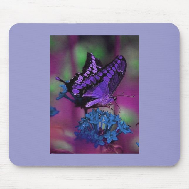 Purple Butterfly Mouse Pad (Front)