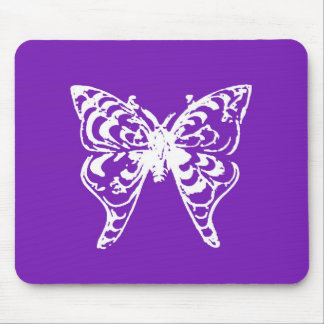 Purple butterfly mouse pad