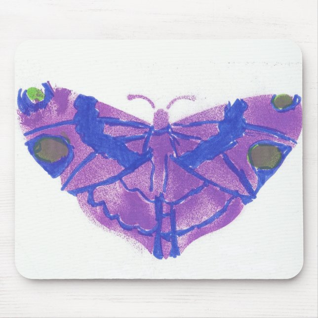 purple butterfly mouse pad (Front)