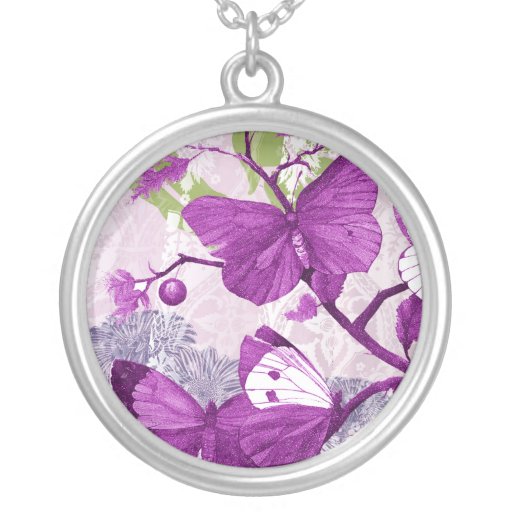 Purple Butterfly Necklace | Zazzle